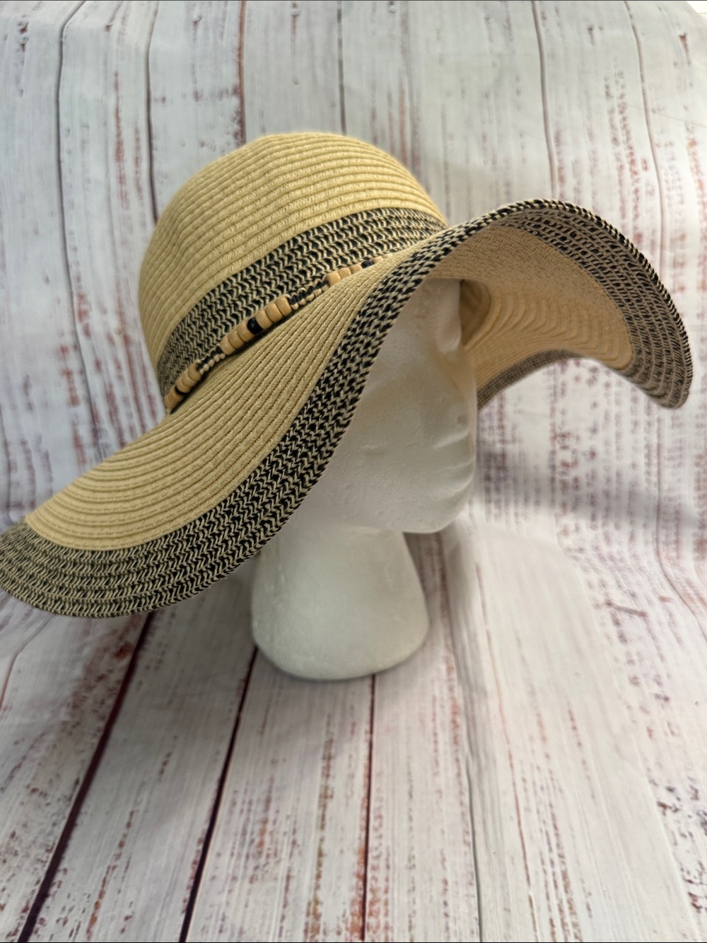 Solfish Natural Straw Wide Brim Sun Hat - Picture 14 of 15